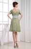 Hawaiian V-neck Short Sleeve Zip up Knee Length Party Dresses