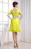 Hawaiian V-neck Short Sleeve Zip up Knee Length Party Dresses