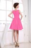 Casual A-line Sabrina Zipper Chiffon Ruching Party Dresses