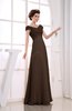 Vintage Empire Short Sleeve Zipper Chiffon Floor Length Bridesmaid Dresses