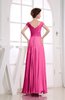 Vintage Empire Short Sleeve Zipper Chiffon Floor Length Bridesmaid Dresses