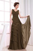 Elegant A-line Sleeveless Zip up Chiffon Floor Length Evening Dresses