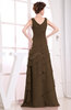 Elegant A-line Sleeveless Zip up Chiffon Floor Length Evening Dresses