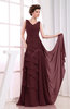 Elegant A-line Sleeveless Zip up Chiffon Floor Length Evening Dresses