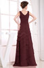 Elegant A-line Sleeveless Zip up Chiffon Floor Length Evening Dresses