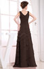 Elegant A-line Sleeveless Zip up Chiffon Floor Length Evening Dresses