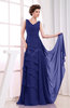 Elegant A-line Sleeveless Zip up Chiffon Floor Length Evening Dresses