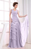 Elegant A-line Sleeveless Zip up Chiffon Floor Length Evening Dresses