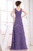 Elegant A-line Sleeveless Zip up Chiffon Floor Length Evening Dresses