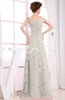 Elegant A-line Sleeveless Zip up Chiffon Floor Length Evening Dresses