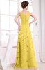 Elegant A-line Sleeveless Zip up Chiffon Floor Length Evening Dresses