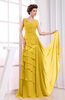 Elegant A-line Sleeveless Zip up Chiffon Floor Length Evening Dresses