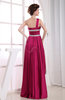 Casual Asymmetric Neckline Sleeveless Zip up Chiffon-Satin Floor Length Evening Dresses