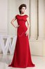 Classic A-line Boat Zip up Ruching Prom Dresses