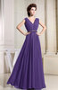 Casual V-neck Sleeveless Chiffon Pleated Bridesmaid Dresses