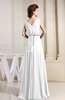 Casual V-neck Sleeveless Chiffon Pleated Bridesmaid Dresses
