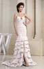 Romantic Zip up Chiffon Chapel Train Rhinestone Prom Dresses