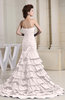 Romantic Zip up Chiffon Chapel Train Rhinestone Prom Dresses