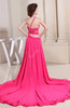 Gorgeous Sheath One Shoulder Criss-cross Straps Chapel Train Evening Dresses