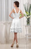Modest Sleeveless Zipper Knee Length Tiered Club Dresses