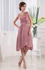 Simple A-line Zipper Chiffon-Satin Knee Length Edging Club Dresses