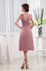 Simple A-line Zipper Chiffon-Satin Knee Length Edging Club Dresses
