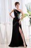 Elegant Sheath Asymmetric Neckline Sleeveless Chiffon Sweep Train Evening Dresses