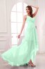 Romantic Asymmetric Neckline Chiffon Hi-Lo Ruching Wedding Guest Dresses