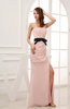 Plain Sheath Strapless Zip up Chiffon Floor Length Mother of the Bride Dresses