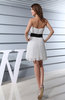 Simple A-line Strapless Sleeveless Zip up Short Homecoming Dresses