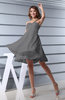 Plain Asymmetric Neckline Sleeveless Chiffon Mini Bridesmaid Dresses