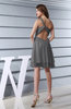Plain Asymmetric Neckline Sleeveless Chiffon Mini Bridesmaid Dresses