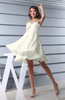 Plain Asymmetric Neckline Sleeveless Chiffon Mini Bridesmaid Dresses