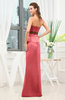 Plain Sheath Sweetheart Zipper Floor Length Ruching Wedding Guest Dresses
