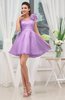 Elegant Asymmetric Neckline Zipper Organza Short Ruching Graduation Dresses