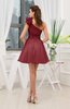 Elegant Asymmetric Neckline Zipper Organza Short Ruching Graduation Dresses