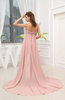 Simple A-line Chiffon Court Train Sash Evening Dresses