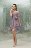 Plain A-line Sweetheart Zipper Mini Ruffles Bridesmaid Dresses