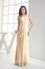 Modest Sleeveless Backless Chiffon Floor Length Ruching Bridesmaid Dresses
