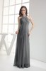 Modest Sleeveless Backless Chiffon Floor Length Ruching Bridesmaid Dresses