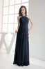 Modest Sleeveless Backless Chiffon Floor Length Ruching Bridesmaid Dresses