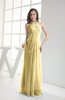 Modest Sleeveless Backless Chiffon Floor Length Ruching Bridesmaid Dresses