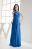 Modest Sleeveless Backless Chiffon Floor Length Ruching Bridesmaid Dresses