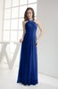 Modest Sleeveless Backless Chiffon Floor Length Ruching Bridesmaid Dresses