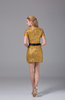 Elegant Column Short Sleeve Zipper Short Sequin Graduation Dresses