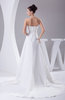 Classic Hall A-line Strapless Chiffon Chapel Train Ruching Bridal Gowns