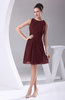 Modest A-line Bateau Sleeveless Chiffon Party Dresses