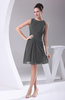 Modest A-line Bateau Sleeveless Chiffon Party Dresses