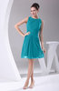 Modest A-line Bateau Sleeveless Chiffon Party Dresses