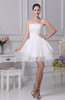 Hawaiian Outdoor Baby Doll Strapless Sleeveless Backless Mini Bridal Gowns